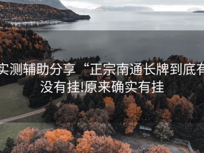 实测辅助分享“正宗南通长牌到底有没有挂!原来确实有挂