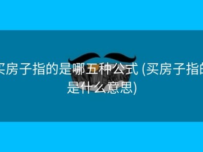 买房子指的是哪五种公式 (买房子指的是什么意思)