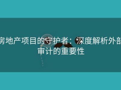 房地产项目的守护者：深度解析外部审计的重要性