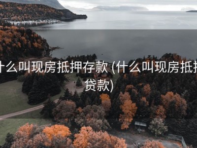 什么叫现房抵押存款 (什么叫现房抵押贷款)