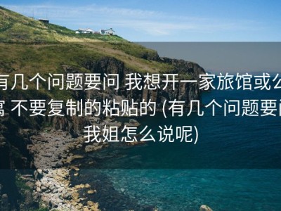 有几个问题要问 我想开一家旅馆或公寓 不要复制的粘贴的 (有几个问题要问我姐怎么说呢)