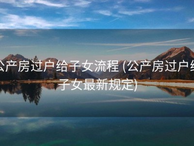 公产房过户给子女流程 (公产房过户给子女最新规定)