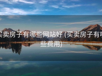 买卖房子有哪些网站好 (买卖房子有哪些费用)