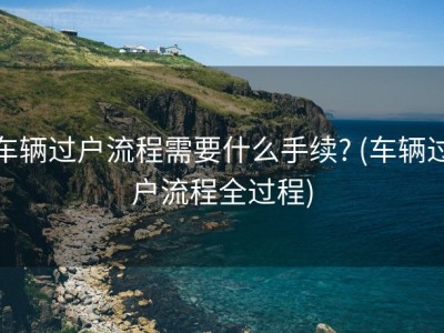 车辆过户流程需要什么手续? (车辆过户流程全过程)