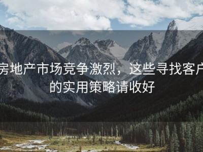 房地产市场竞争激烈，这些寻找客户的实用策略请收好