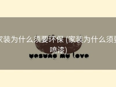 家装为什么须要环保 (家装为什么须要喷漆)