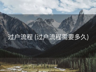 过户流程 (过户流程需要多久)