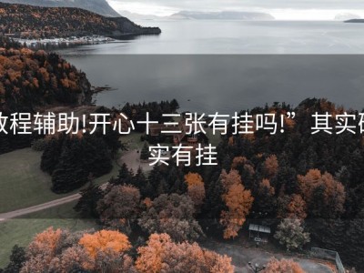 教程辅助!开心十三张有挂吗!”其实确实有挂