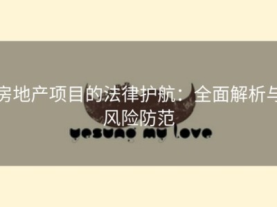 房地产项目的法律护航：全面解析与风险防范