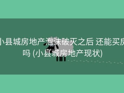 小县城房地产泡沫破灭之后 还能买房吗 (小县城房地产现状)