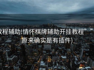 教程辅助!情怀棋牌辅助开挂教程””(原来确实是有插件)