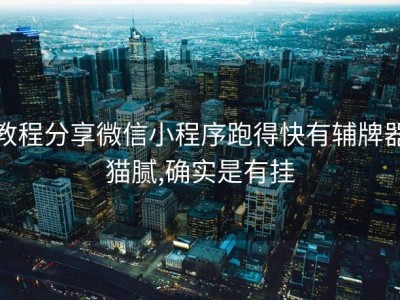 教程分享微信小程序跑得快有辅牌器猫腻,确实是有挂