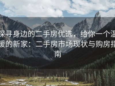 探寻身边的二手房优选，给你一个温暖的新家：二手房市场现状与购房指南