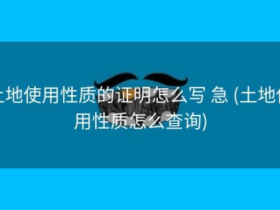 土地使用性质的证明怎么写 急 (土地使用性质怎么查询)