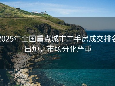 2025年全国重点城市二手房成交排名出炉，市场分化严重