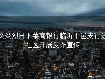 炎炎烈日下莱商银行临沂平邑支行进社区开展反诈宣传