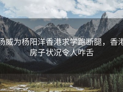 杨威为杨阳洋香港求学跑断腿，香港房子状况令人咋舌
