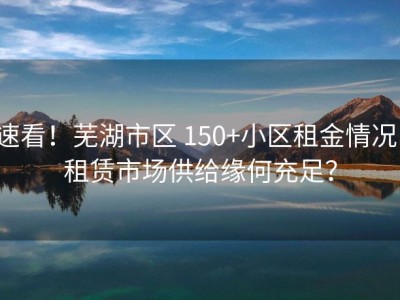 速看！芜湖市区 150+小区租金情况，租赁市场供给缘何充足？