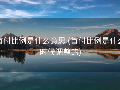 首付比例是什么意思 (首付比例是什么时候调整的)