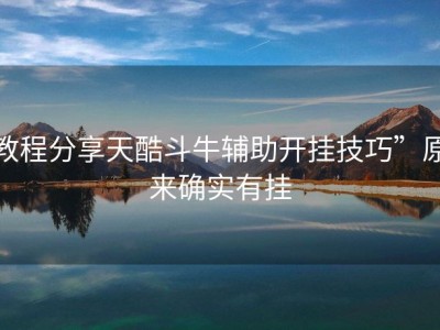 教程分享天酷斗牛辅助开挂技巧”原来确实有挂