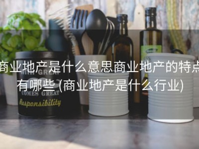 商业地产是什么意思商业地产的特点有哪些 (商业地产是什么行业)