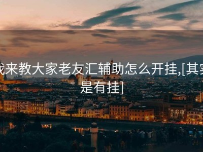 我来教大家老友汇辅助怎么开挂,[其实是有挂]