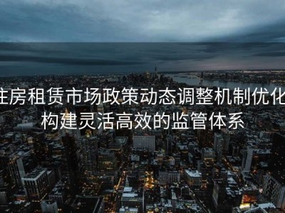 住房租赁市场政策动态调整机制优化：构建灵活高效的监管体系