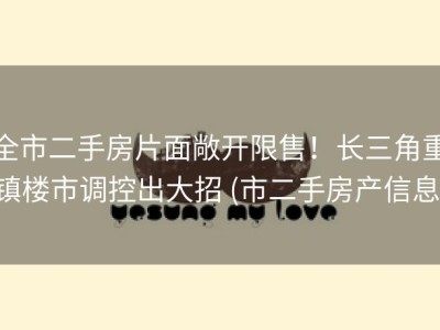 全市二手房片面敞开限售！长三角重镇楼市调控出大招 (市二手房产信息)