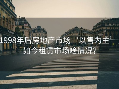 1998年后房地产市场‘以售为主’，如今租赁市场啥情况？