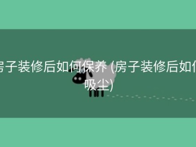 房子装修后如何保养 (房子装修后如何吸尘)