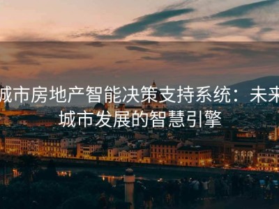 城市房地产智能决策支持系统：未来城市发展的智慧引擎