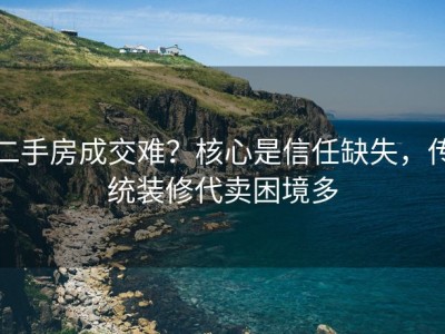 二手房成交难？核心是信任缺失，传统装修代卖困境多
