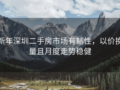 新年深圳二手房市场有韧性，以价换量且月度走势稳健