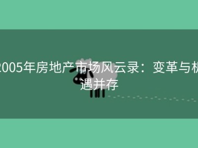 2005年房地产市场风云录：变革与机遇并存