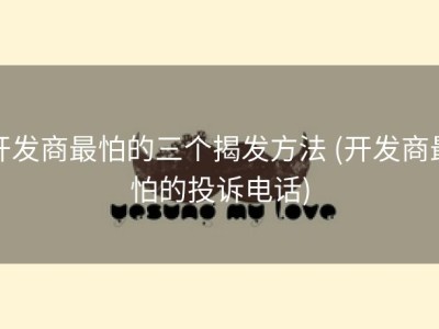 开发商最怕的三个揭发方法 (开发商最怕的投诉电话)