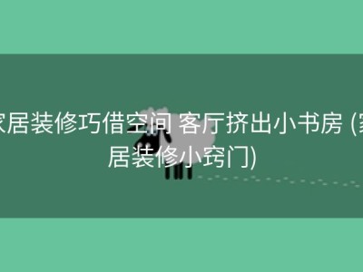 家居装修巧借空间 客厅挤出小书房 (家居装修小窍门)