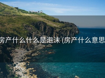 房产什么什么是泡沫 (房产什么意思)