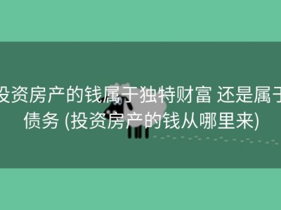 投资房产的钱属于独特财富 还是属于债务 (投资房产的钱从哪里来)