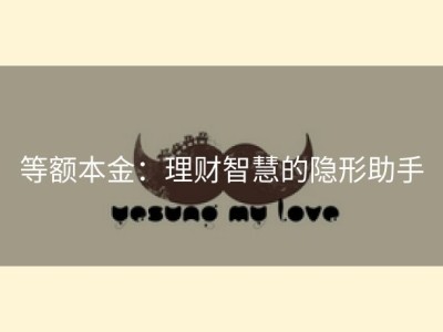 等额本金：理财智慧的隐形助手