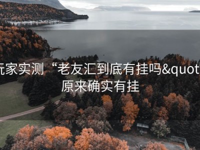 玩家实测“老友汇到底有挂吗"”原来确实有挂