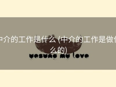 中介的工作是什么 (中介的工作是做什么的)