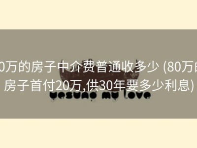 80万的房子中介费普通收多少 (80万的房子首付20万,供30年要多少利息)
