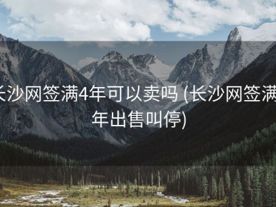长沙网签满4年可以卖吗 (长沙网签满4年出售叫停)