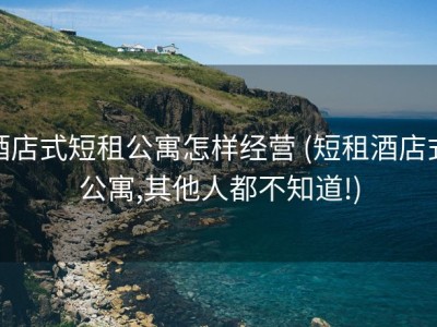 酒店式短租公寓怎样经营 (短租酒店式公寓,其他人都不知道!)