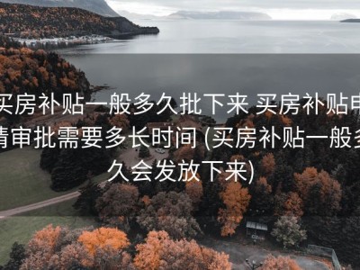 买房补贴一般多久批下来 买房补贴申请审批需要多长时间 (买房补贴一般多久会发放下来)