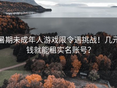 暑期未成年人游戏限令遇挑战！几元钱就能租实名账号？