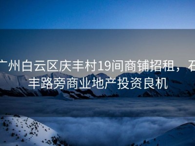 广州白云区庆丰村19间商铺招租，石丰路旁商业地产投资良机