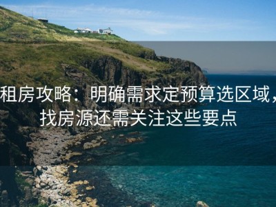 租房攻略：明确需求定预算选区域，找房源还需关注这些要点