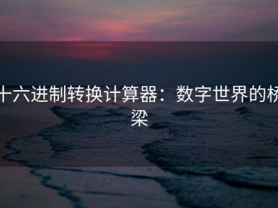 十六进制转换计算器：数字世界的桥梁