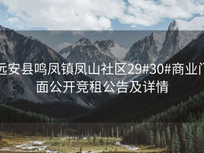 远安县鸣凤镇凤山社区29#30#商业门面公开竞租公告及详情
